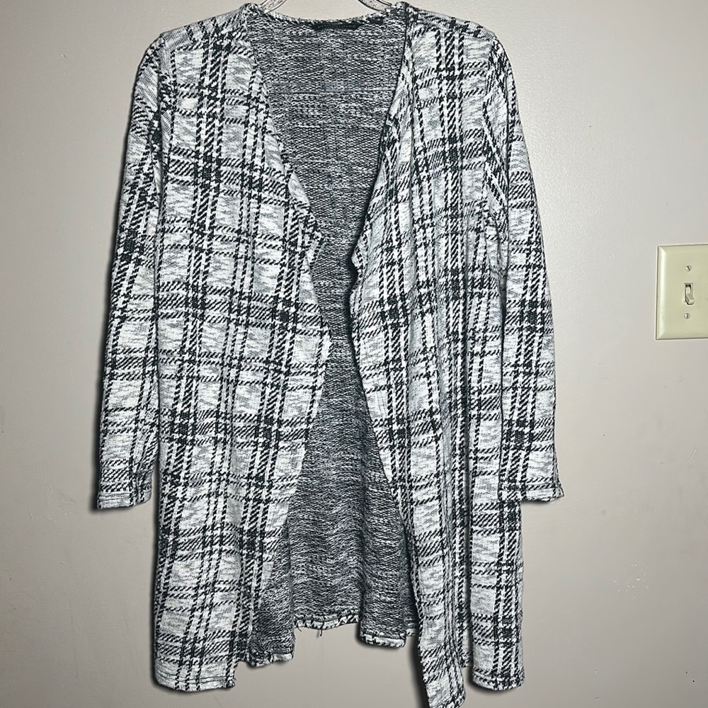 Signature Studio‎ Plaid Blazer Style Cardigan Sweater | Medium